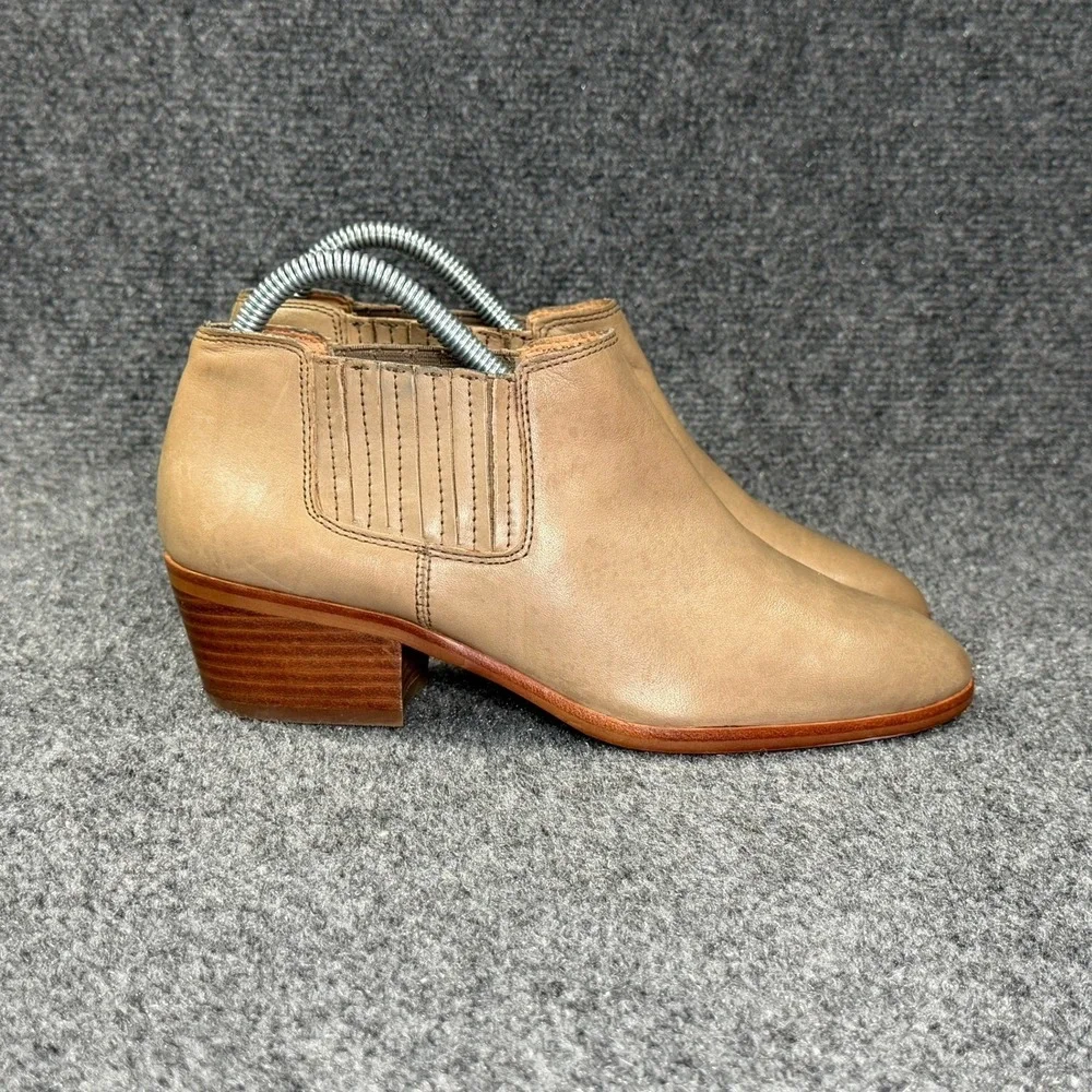 Madewell The Spencer Chelsea Ankle Boots Women's 7.5 Beige Brown Leather Slip On